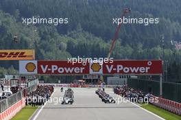 The grid before the start of the race. 23.08.2015. Formula 1 World Championship, Rd 13, Belgian Grand Prix, Spa Francorchamps, Belgium, Race Day.