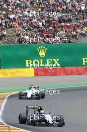 Sergio Perez (MEX) Sahara Force India F1 VJM08. 23.08.2015. Formula 1 World Championship, Rd 13, Belgian Grand Prix, Spa Francorchamps, Belgium, Race Day.