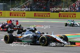 Sergio Perez (MEX) Sahara Force India F1 VJM08. 23.08.2015. Formula 1 World Championship, Rd 13, Belgian Grand Prix, Spa Francorchamps, Belgium, Race Day.
