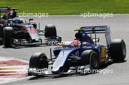 Felipe Nasr (BRA) Sauber C34. 23.08.2015. Formula 1 World Championship, Rd 13, Belgian Grand Prix, Spa Francorchamps, Belgium, Race Day.