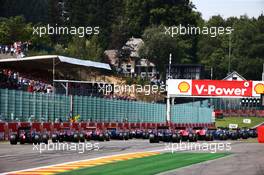 The start of the race. 23.08.2015. Formula 1 World Championship, Rd 13, Belgian Grand Prix, Spa Francorchamps, Belgium, Race Day.