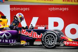 Daniel Ricciardo (AUS) Red Bull Racing RB11 retired from the race. 23.08.2015. Formula 1 World Championship, Rd 13, Belgian Grand Prix, Spa Francorchamps, Belgium, Race Day.