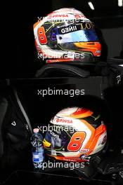 Helmets for Romain Grosjean (FRA) Lotus F1 Team. 22.08.2015. Formula 1 World Championship, Rd 11, Belgian Grand Prix, Spa Francorchamps, Belgium, Qualifying Day.