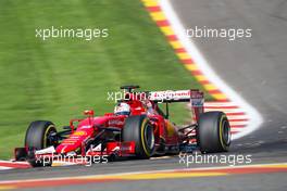 Sebastian Vettel (GER) Ferrari SF15-T sends sparks flying. 22.08.2015. Formula 1 World Championship, Rd 11, Belgian Grand Prix, Spa Francorchamps, Belgium, Qualifying Day.