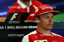Kimi Raikkonen (FIN) Ferrari in the FIA Press Conference. 20.08.2015. Formula 1 World Championship, Rd 11, Belgian Grand Prix, Spa Francorchamps, Belgium, Preparation Day.