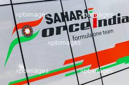 Sahara Force India F1 Team logo. 20.08.2015. Formula 1 World Championship, Rd 11, Belgian Grand Prix, Spa Francorchamps, Belgium, Preparation Day.