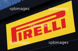 Pirelli logo. 20.08.2015. Formula 1 World Championship, Rd 11, Belgian Grand Prix, Spa Francorchamps, Belgium, Preparation Day.