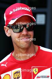 Sebastian Vettel (GER) Ferrari. 20.08.2015. Formula 1 World Championship, Rd 11, Belgian Grand Prix, Spa Francorchamps, Belgium, Preparation Day.