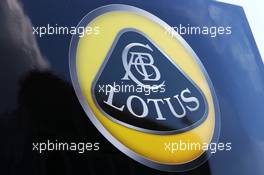 Lotus F1 Team logo. 20.08.2015. Formula 1 World Championship, Rd 11, Belgian Grand Prix, Spa Francorchamps, Belgium, Preparation Day.