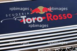 Scuderia Toro Rosso logo. 20.08.2015. Formula 1 World Championship, Rd 11, Belgian Grand Prix, Spa Francorchamps, Belgium, Preparation Day.
