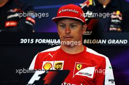 Kimi Raikkonen (FIN) Ferrari in the FIA Press Conference. 20.08.2015. Formula 1 World Championship, Rd 11, Belgian Grand Prix, Spa Francorchamps, Belgium, Preparation Day.