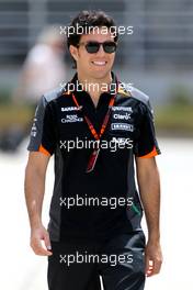 Sergio Perez (MEX), Sahara Force India  17.04.2015. Formula 1 World Championship, Rd 4, Bahrain Grand Prix, Sakhir, Bahrain, Practice Day