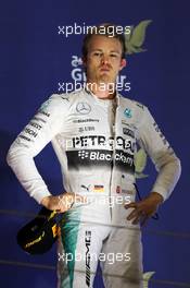Third placed Nico Rosberg (GER) Mercedes AMG F1 on the podium. 19.04.2015. Formula 1 World Championship, Rd 4, Bahrain Grand Prix, Sakhir, Bahrain, Race Day.