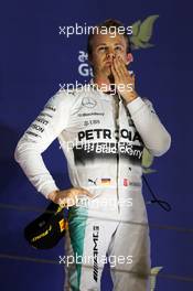 Third placed Nico Rosberg (GER) Mercedes AMG F1 on the podium. 19.04.2015. Formula 1 World Championship, Rd 4, Bahrain Grand Prix, Sakhir, Bahrain, Race Day.