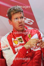 Sebastian Vettel (GER) Ferrari. 18.04.2015. Formula 1 World Championship, Rd 4, Bahrain Grand Prix, Sakhir, Bahrain, Qualifying Day.