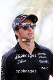 Sergio Perez (MEX) Sahara Force India F1. 16.04.2015. Formula 1 World Championship, Rd 4, Bahrain Grand Prix, Sakhir, Bahrain, Preparation Day.