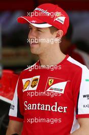 Sebastian Vettel (GER) Ferrari. 16.04.2015. Formula 1 World Championship, Rd 4, Bahrain Grand Prix, Sakhir, Bahrain, Preparation Day.