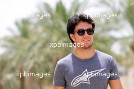 Sergio Perez (MEX) Sahara Force India F1. 16.04.2015. Formula 1 World Championship, Rd 4, Bahrain Grand Prix, Sakhir, Bahrain, Preparation Day.