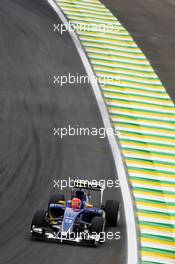 Felipe Nasr (BRA) Sauber C34. 13.11.2015. Formula 1 World Championship, Rd 18, Brazilian Grand Prix, Sao Paulo, Brazil, Practice Day.