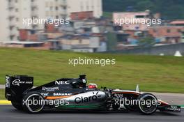Nico Hulkenberg (GER) Sahara Force India F1 VJM08. 13.11.2015. Formula 1 World Championship, Rd 18, Brazilian Grand Prix, Sao Paulo, Brazil, Practice Day.