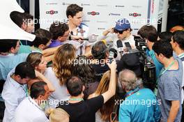 Felipe Massa (BRA) Williams with the media. 13.11.2015. Formula 1 World Championship, Rd 18, Brazilian Grand Prix, Sao Paulo, Brazil, Practice Day.