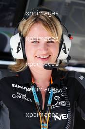 Bernadette Collins (GBR) Sahara Force India F1 Team Performance and Strategy Engineer. 13.11.2015. Formula 1 World Championship, Rd 18, Brazilian Grand Prix, Sao Paulo, Brazil, Practice Day.