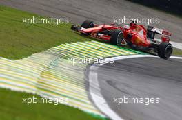 Sebastian Vettel (GER) Ferrari SF15-T runs wide. 13.11.2015. Formula 1 World Championship, Rd 18, Brazilian Grand Prix, Sao Paulo, Brazil, Practice Day.
