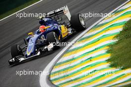 Felipe Nasr (BRA) Sauber C34. 13.11.2015. Formula 1 World Championship, Rd 18, Brazilian Grand Prix, Sao Paulo, Brazil, Practice Day.