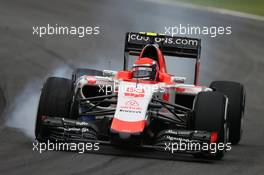 Alexander Rossi (USA) Manor Marussia F1 Team locks up under braking. 13.11.2015. Formula 1 World Championship, Rd 18, Brazilian Grand Prix, Sao Paulo, Brazil, Practice Day.