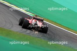 Kimi Raikkonen (FIN) Ferrari SF15-T sends sparks flying. 13.11.2015. Formula 1 World Championship, Rd 18, Brazilian Grand Prix, Sao Paulo, Brazil, Practice Day.