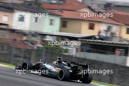 Sergio Perez (MEX), Sahara Force India  13.11.2015. Formula 1 World Championship, Rd 18, Brazilian Grand Prix, Sao Paulo, Brazil, Practice Day.