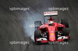 Sebastian Vettel (GER) Ferrari SF15-T locks up under braking. 13.11.2015. Formula 1 World Championship, Rd 18, Brazilian Grand Prix, Sao Paulo, Brazil, Practice Day.