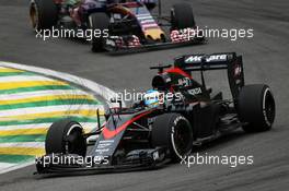 Fernando Alonso (ESP) McLaren MP4-30. 13.11.2015. Formula 1 World Championship, Rd 18, Brazilian Grand Prix, Sao Paulo, Brazil, Practice Day.