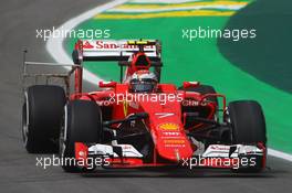 Kimi Raikkonen (FIN) Ferrari SF15-T running sensor equipment. 13.11.2015. Formula 1 World Championship, Rd 18, Brazilian Grand Prix, Sao Paulo, Brazil, Practice Day.