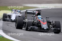 Fernando Alonso (ESP), McLaren Honda  13.11.2015. Formula 1 World Championship, Rd 18, Brazilian Grand Prix, Sao Paulo, Brazil, Practice Day.