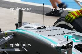 Mercedes AMG F1 W06 with a duct on the nosecone. 13.11.2015. Formula 1 World Championship, Rd 18, Brazilian Grand Prix, Sao Paulo, Brazil, Practice Day.