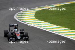 Fernando Alonso (ESP), McLaren Honda  13.11.2015. Formula 1 World Championship, Rd 18, Brazilian Grand Prix, Sao Paulo, Brazil, Practice Day.