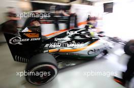 Sergio Perez (MEX) Sahara Force India F1 VJM08. 13.11.2015. Formula 1 World Championship, Rd 18, Brazilian Grand Prix, Sao Paulo, Brazil, Practice Day.
