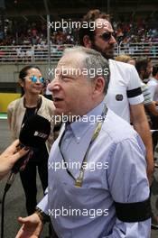 Jean Todt (FRA) FIA President on the grid. 15.11.2015. Formula 1 World Championship, Rd 18, Brazilian Grand Prix, Sao Paulo, Brazil, Race Day.