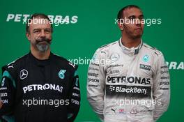 James Waddell, Mercedes AMG F1 with Lewis Hamilton (GBR) Mercedes AMG F1. 15.11.2015. Formula 1 World Championship, Rd 18, Brazilian Grand Prix, Sao Paulo, Brazil, Race Day.