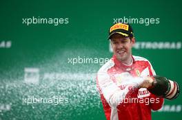 3rd place Sebastian Vettel (GER) Ferrari SF15-T. 15.11.2015. Formula 1 World Championship, Rd 18, Brazilian Grand Prix, Sao Paulo, Brazil, Race Day.
