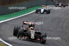 Pastor Maldonado (VEN), Lotus F1 Team  15.11.2015. Formula 1 World Championship, Rd 18, Brazilian Grand Prix, Sao Paulo, Brazil, Race Day.