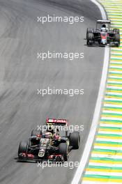 Pastor Maldonado (VEN) Lotus F1 E23. 15.11.2015. Formula 1 World Championship, Rd 18, Brazilian Grand Prix, Sao Paulo, Brazil, Race Day.