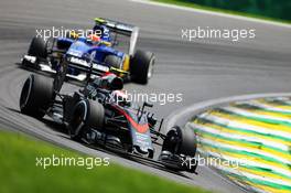 Jenson Button (GBR) McLaren MP4-30. 15.11.2015. Formula 1 World Championship, Rd 18, Brazilian Grand Prix, Sao Paulo, Brazil, Race Day.