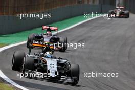 Sergio Perez (MEX), Sahara Force India  15.11.2015. Formula 1 World Championship, Rd 18, Brazilian Grand Prix, Sao Paulo, Brazil, Race Day.