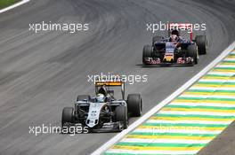 Sergio Perez (MEX) Sahara Force India F1 VJM08. 15.11.2015. Formula 1 World Championship, Rd 18, Brazilian Grand Prix, Sao Paulo, Brazil, Race Day.
