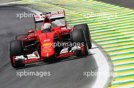 Sebastian Vettel (GER) Ferrari SF15-T. 14.11.2015. Formula 1 World Championship, Rd 18, Brazilian Grand Prix, Sao Paulo, Brazil, Qualifying Day.