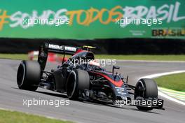 Jenson Button (GBR), McLaren Honda  14.11.2015. Formula 1 World Championship, Rd 18, Brazilian Grand Prix, Sao Paulo, Brazil, Qualifying Day.