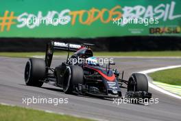 Fernando Alonso (ESP), McLaren Honda  14.11.2015. Formula 1 World Championship, Rd 18, Brazilian Grand Prix, Sao Paulo, Brazil, Qualifying Day.