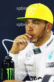 Lewis Hamilton (GBR) Mercedes AMG F1 in the FIA Press Conference. 14.11.2015. Formula 1 World Championship, Rd 18, Brazilian Grand Prix, Sao Paulo, Brazil, Qualifying Day.